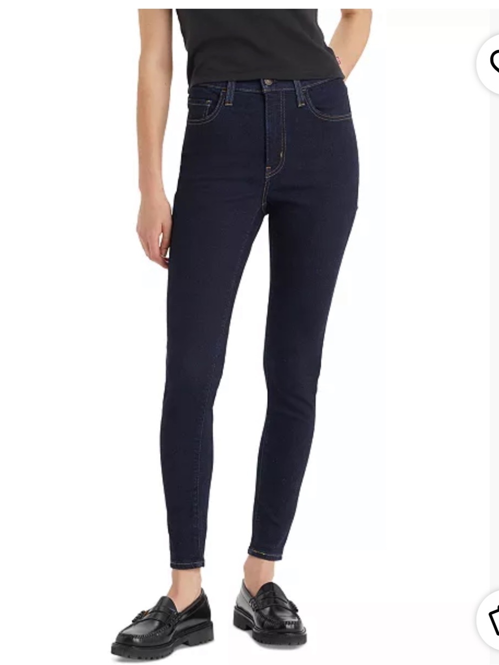 Dark Blue High-Rise Skinny Jeans - Women's